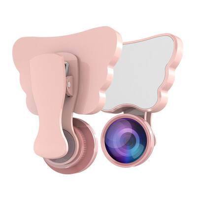 

Butterfly Fill Light RK28 Mini LED Selfie Flash Light 3 Effects With Macro Fisheye HD Wide Angles Lens For Mobile phones Tablet