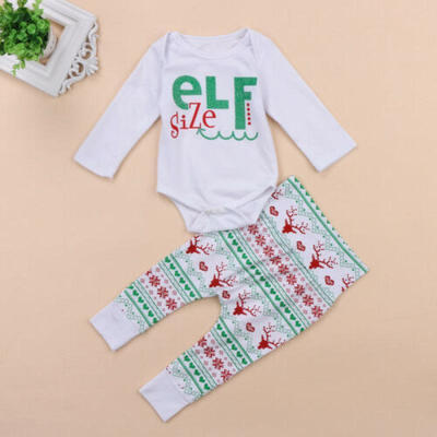 

Kids Baby Girls Boys Christmas Tops Romper Long Pants Outfits Clothes 0-24M
