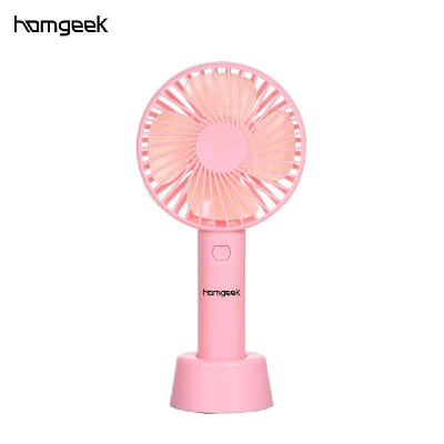 

homgeek Mini Handheld Fan Cooling Electric Fan Personal Fan Portable Desk Fan with Base 3 Speed Adjustable USB Rechargeable for Tr