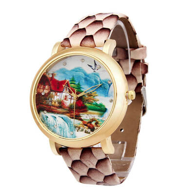 

Beautiful Scenery Ink Painting Ladies Watch Simple And Temperament Nice Zegarek Damski Womens Watches High Quality