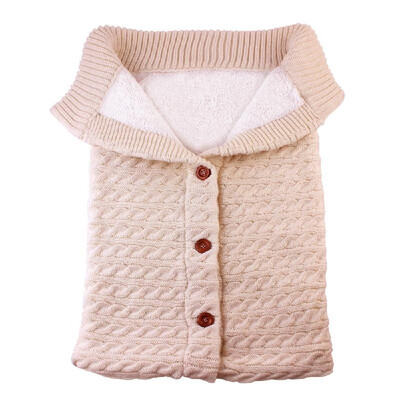 

Infant Swaddle Blankets Soft Thick Breathable Knit Stroller Wraps Sleeping Sack Keep Warm Outdoor Button Closure for Unisex Baby T