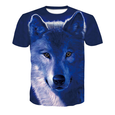 

3D Wolves Print Men\s Casual Short Sleeve Graphic T-shirt