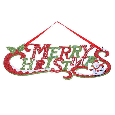 

Glitter Merry Christmas Alphabet Cards Hanging Pendant Christmas Tree Decor