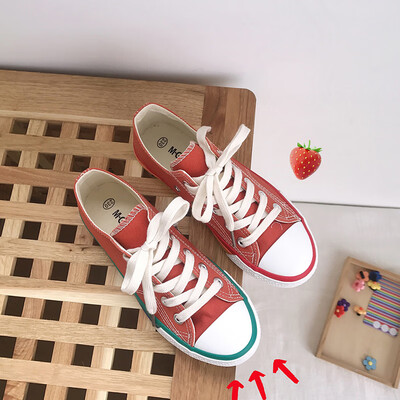

Rainbow shoes Hyun-a Kim summer new net red Korean students Joker small white canvas shoes women summer 2019 tide shoes