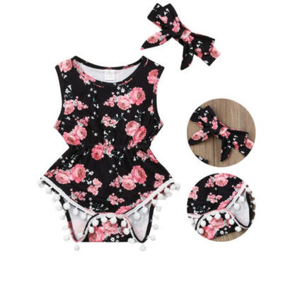 

Newborn Baby Girls Floral Romper Bodysuit Jumpsuit Headband Outfits Set Clothes