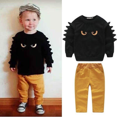 

Cute 2pc Jumper Sweat shirt Top Pant Clothes Set Baby Toddler Boy Outfit Suit