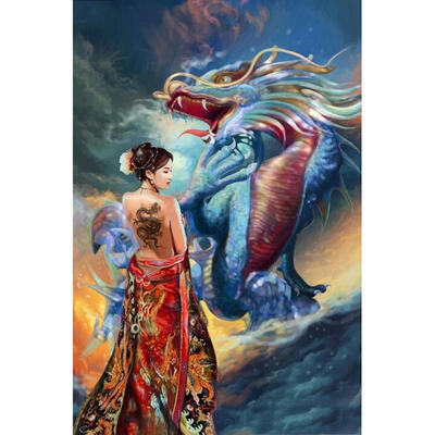 

5D DIY Full Drill Diamond Painting Beauty Dragon Cross Stitch Embroidery
