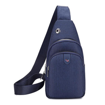 

Vintage Pure Color Shoulder Packs Men Oxford Cloth Zip Crossbody Chest Bags