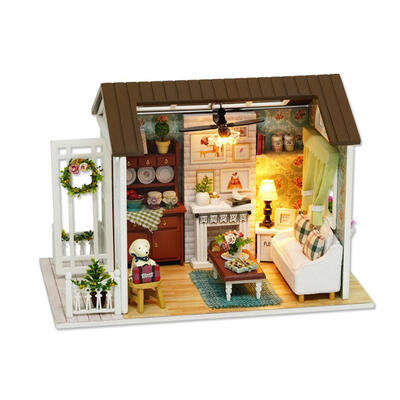 

Handmade Wooden Doll House Miniature DIY Dollhouse Toy with Furniture Gift