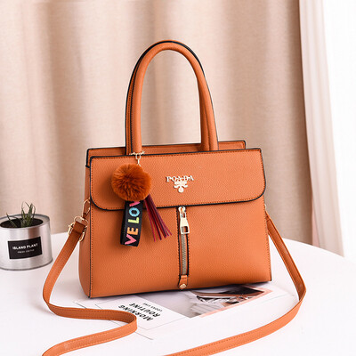 

2019 new European&American fashion new ladies bag large capacity PU leather simple shoulder bag handbag