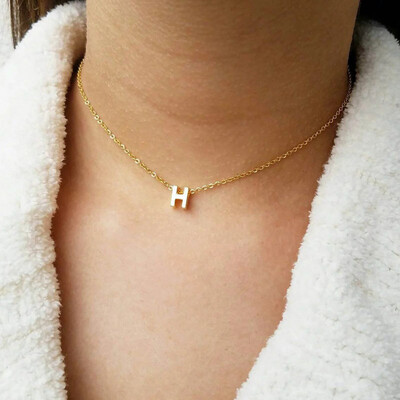 

European&American simple letter pendant necklace wild personality 26 English alphabet necklace can be customized letter combination