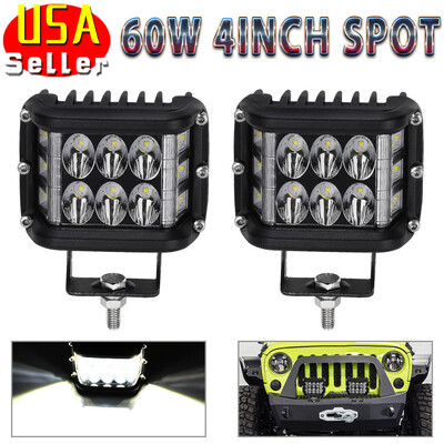

Pair 4 45W Work Cube Side Shooter LED Light Bar Spot Flood Driving Fog Pod NEW
