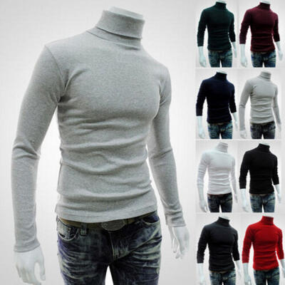 

Fashion High Neck Silm Jacket Jumper Men Knit Pullover Coat Long Sleeve Sweater