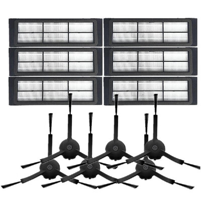 

12PCS Side Brushes HEPA Filter Household Cleaning Tool Replacements for Xiaomi Xiaowa Roborock Vacuum Cleaner