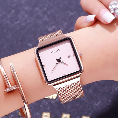 

Steel belt womens watch trend Korean version of the simple female student waterproof watch ladies quartz watch