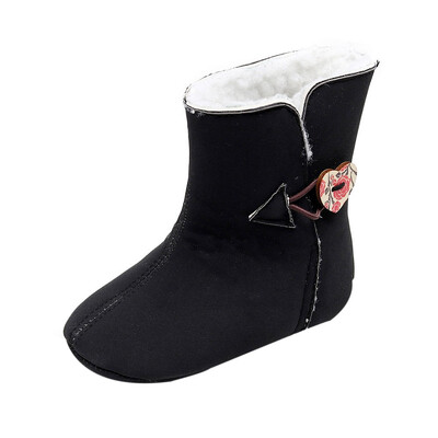 

Newborn Toddler Baby Girls Solid Print Winter Warm Boots First Walkers Shoes