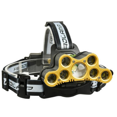 

Zoomable 7LED Head Light USB Rechargeable Fishing Headlamp with SOS Whistle