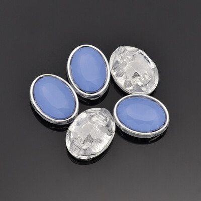 

Sew on Taiwan Acrylic Garment Accessories Faceted Oval CornflowerBlue 12x10x55mm Hole 05mm