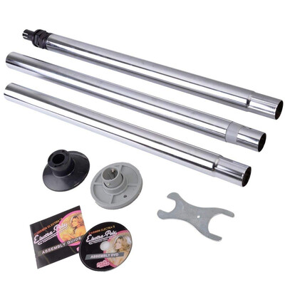 

Dance Pole Full Kit Portable Stripper Exercise Fitness Club Party Dancing-silver