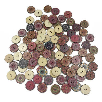 

100pcs Retro Gear Wooden Sewing Buttons 2 Holes DIY Clothes Knitting Decor