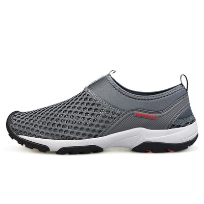

Pull back Warrior mesh breathable running a pedal casual lazy shoes WL-3482 dark gray 44
