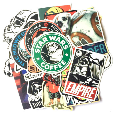 

50pcs Starry Harajuku Stickers Not Repeat Transparent Black White Mixed Waterproof Sticker DIY Decals For Suitcase Motorcycle Skat
