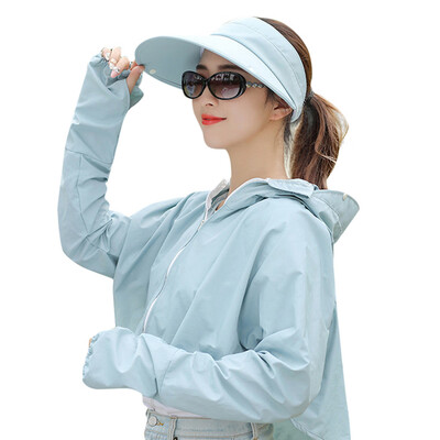 

Toponeto Womens Sun Protective Hooded Coat Anti-UV Jacket Hat Summer Breathable Cycling