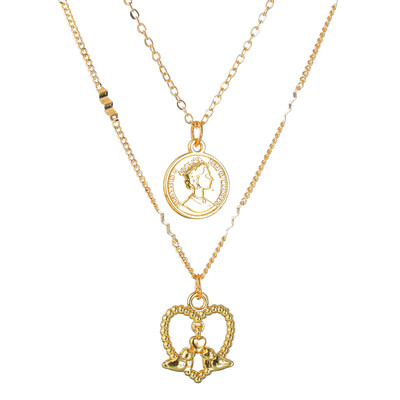 

Multiple Styles Trendy Cross Heart Moon Necklaces For Women Charm Gold Chain Necklace Collier Multicouche Female Party Jewelry