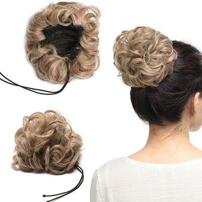 

Real Natural Curly Messy Bun Hair Piece Scrunchie Updo Hair Extensions
