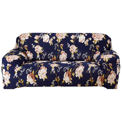 

Pink Flowers Printed Tight Wrap Slipcovers Elastic Thin Sofa Couch Cover