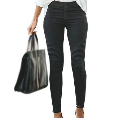 

Womens Skinny Pencil Pants High Waist Stretch Slim Fit Casual Jogging Trousers