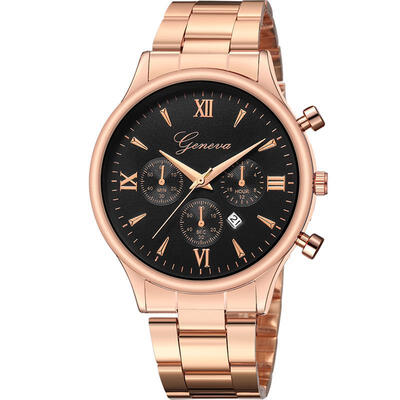 

GENEVA Watch men Stainless Steel Analog Quartz Wristwatch Ladies Female Fashion Minimalist Silver Hot Sale Watches