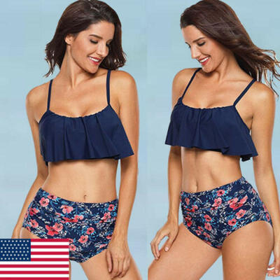 

Women High Waist Push-up Padded Bra Bandage Bikini Set Swimsuit Swimwear Bathing