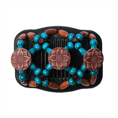 

〖Follure〗Women Magic Acrylic Vintage Hair Comb Double Clips Wooden Hair Slide