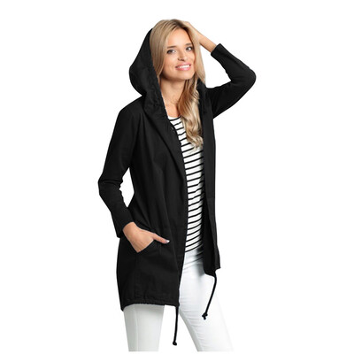 

Toponeto Fashion Women Autumn Casual Solid Full Sleeve Waterproof Pocket Hooded Coat