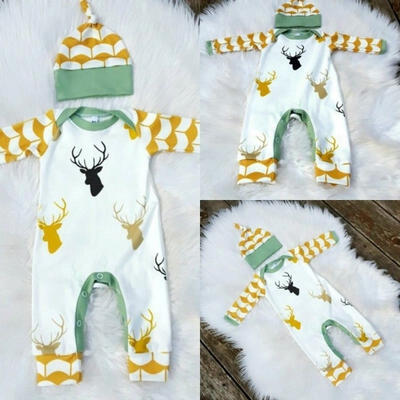 

Cotton Newborn Baby Boys Deer Bodysuit Romper Jumpsuit Playsuit Outfits Set