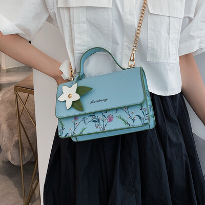 

Female bag 2019 new fashion flower handbag summer small fresh messenger bag wild ins net red small bag