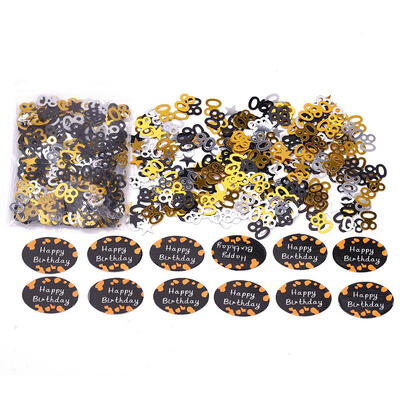 

600pcs Sequin Happy Birthday Confetti Paper Number Party Sprinkles Supplies