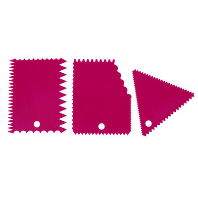 

3pcsSet Plastic Cake Dough Icing Scraper Wave Serrated Scraper Baking Tool