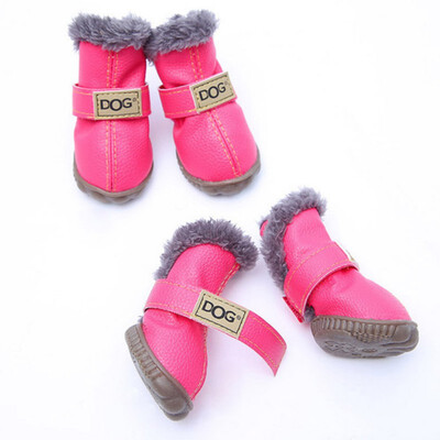 

4 Pcslot dog warm shoes pet claw protector Anti-slip Wear-resistance Snow Boots breathable waterproof rain shoes For dog