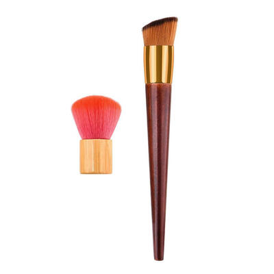 

2pcs Oblique Head Powder Concealer Liquid Foundation Face Makeup Brushes