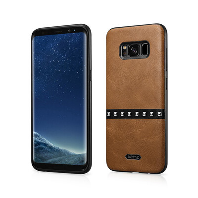 

Original XOOMZ Case For Galaxy S8 58" Luxury 3D Englon Leather Rivets Cases For Samsung Galaxy S8 Plus 62inch Phone Back Cover