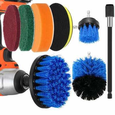 

8pcsSet Power Scrub Drill Brush Scrubber For Home Oven &Car Cleaning Durable