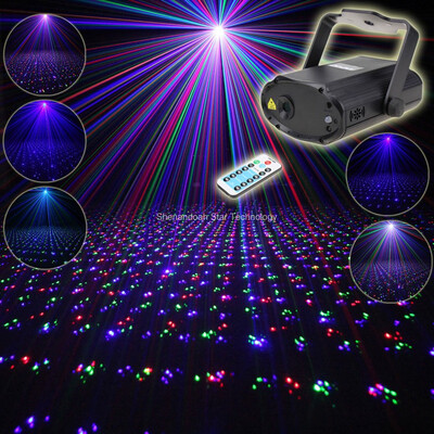 

ESHINY Remote MINI RGB Laser Full Stars Patterns Projector DJ Dance Disco Bar Party Xmas Stage Lighting Effect Light Show T179