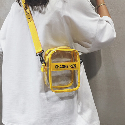 

Ins summer transparent bag female 2019 new wave wild jelly package mini bag fashion shoulder Messenger bag