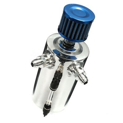 

Tailored 05L Oil Catch Tank Can Reservoir Breather 500ml Filter Alloy Car Racing Engine