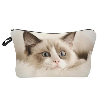 

Cute Women Pet Cat Print Clutch Comestic Storage Pouch Makeup Bag Casual