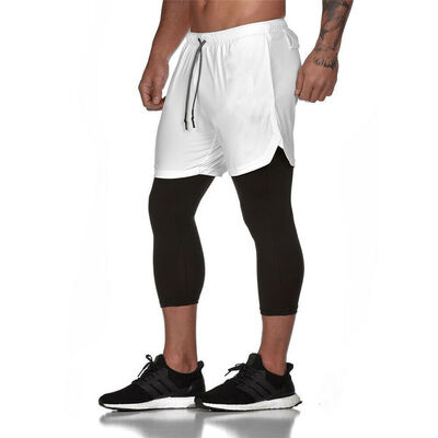 

Pants Base Under Layer Men Double-layer Sports Apparel Long Fitness Gym Legging