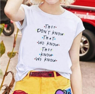 

Nomeni Women Print Letters Tee Summer Short Sleeve Shirt Loose T-shirt O-Neck Blouse