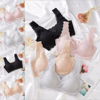 

Lady Solid Yoga Fitness Stretch Workout Tank Top Seamless Padded Lace Sports Bra